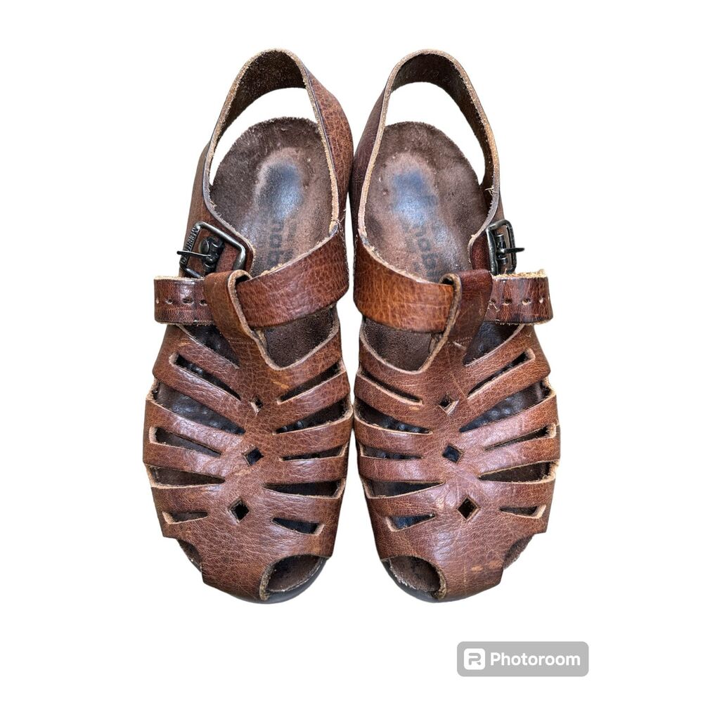 Mephisto Brown Leather Sandals